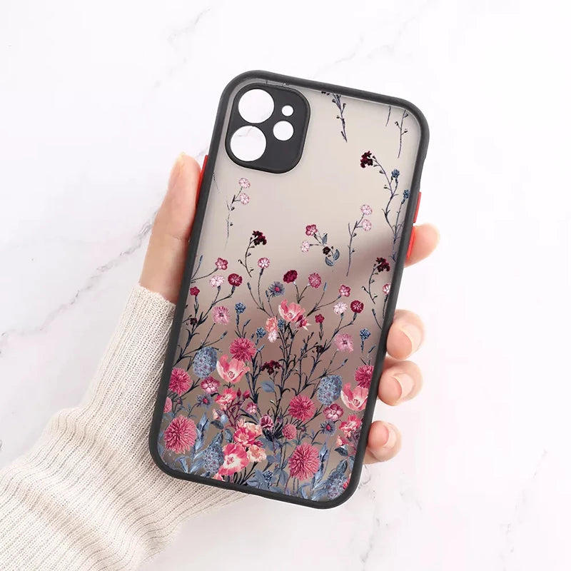 Fashion Flower Phone Case For Samsung Galaxy S25 S24 S23 S22 Ultra S21 FE Plus A15 A35 A55 A34 A54 A33 A53 A52S Clear Back Cover