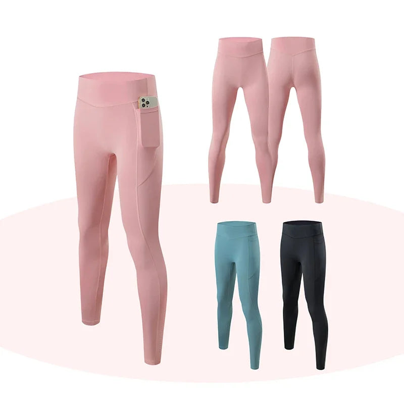 Womens Gym Jogging Pants Fitness Leggings Yoga Tights Clothes Fitness Ladiesn Compression Pants Outdoor Sportswear Pocket Design