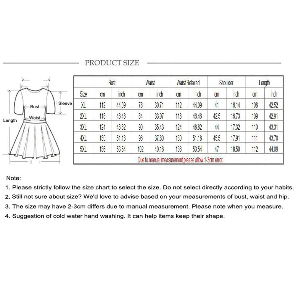 2025 V-Neck Leaf Print Plus Size Dress Women Short Sleeve Large Midi Dress Ladies Casual Chubby Curvy Black Ruffle Long  Dress