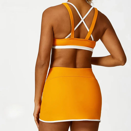 Split Hem Tennis Skirt with Shorts Women Athletic Golf Dress 2024 Yoga Fitness Outfits Summer Sports Gym Wear Female