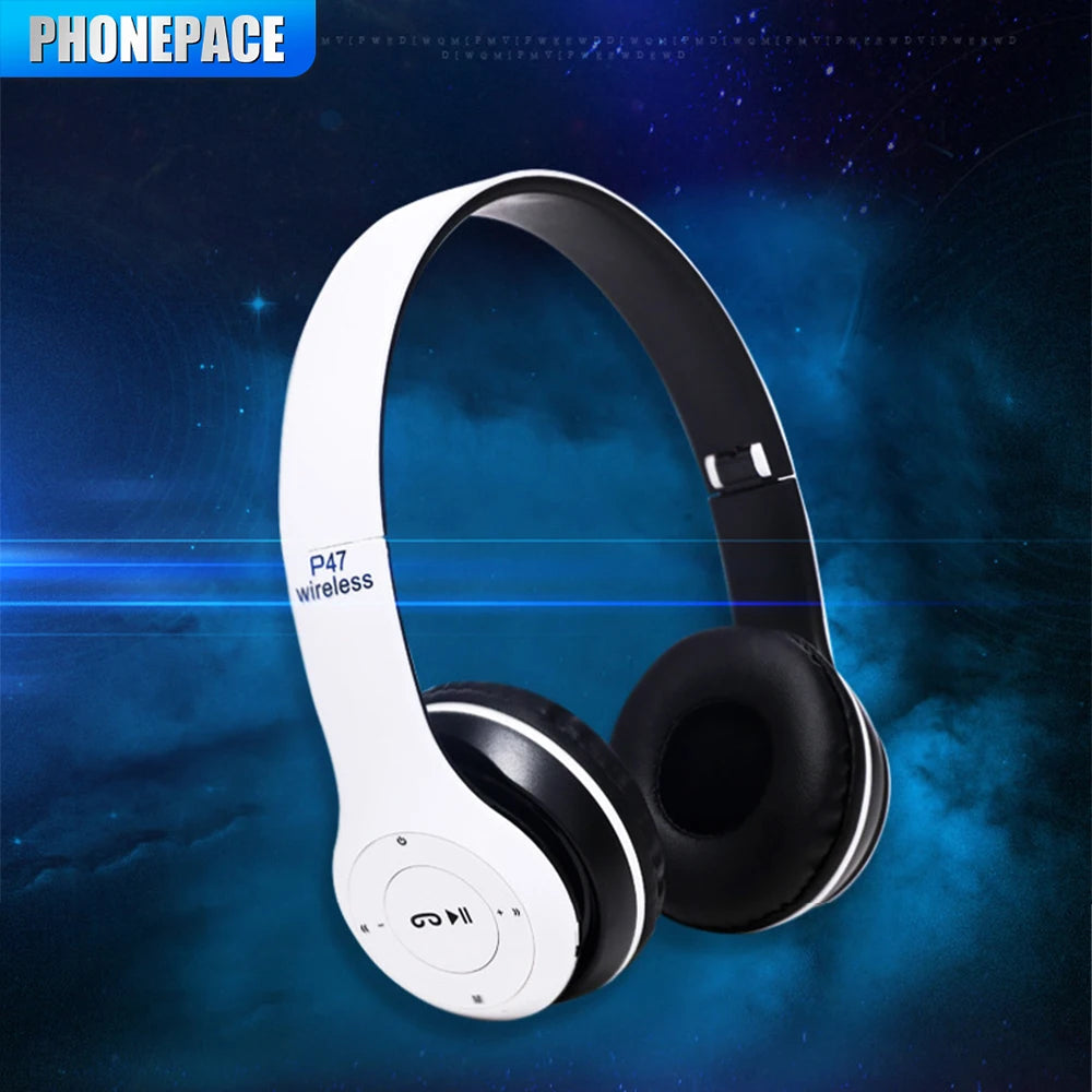 Stereo P47 Headset 5.0 Bluetooth Headset Folding Series Drahtloses Sportspiel-Headset für iPhone XiaoMi 