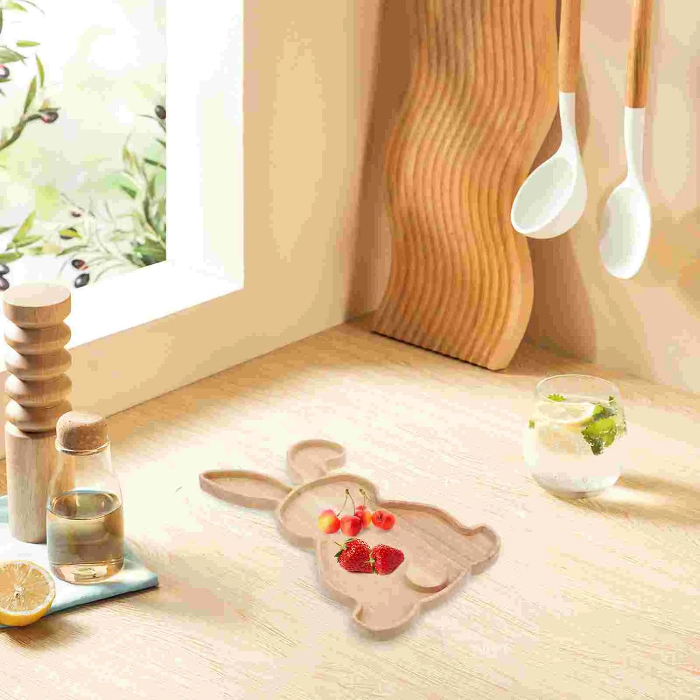 Rabbit Tray Food Serving Decoration Board Easter Bunny Plate Dessert