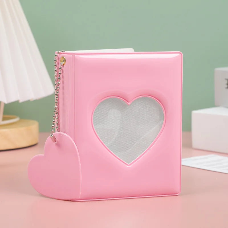 1piece 3 Inch Photocard Holder Heart Love Hollow Photo Album 32 Pockets Card Binder Mini Idol Pictures Storage Case
