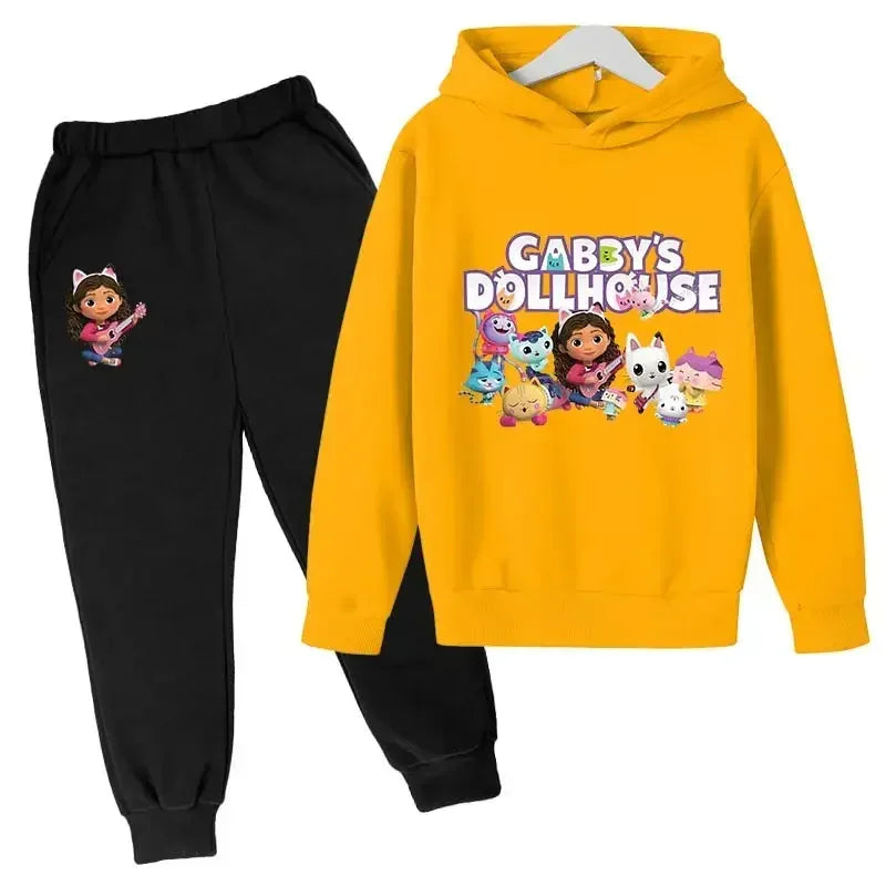 2024 Hoodie Kleinkind Mädchen Gabby Puppenhaus Kleidung Hoodies Hosen 2Pcs Sets Nette Kinder Kostüm Kinder Trainingsanzüge Kinder Gabby Katzen 