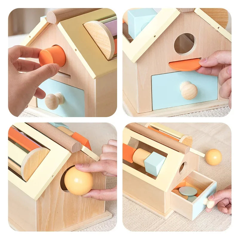 Montessori Educational Wooden Toys Tiny House Dollhouse Accessories Puzzle Sensory Math Toy Toddler Toys Baby Busy Board Games