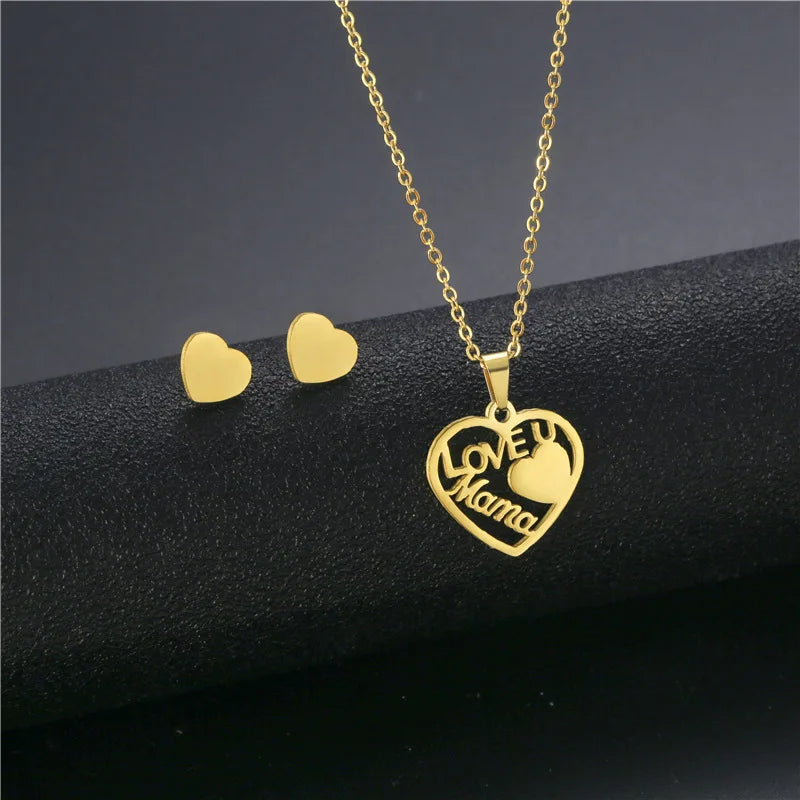 10 PiecesHip Hop Personalized Accessories Stainless Steel Necklace Fashion Jewelry Set for Women Smooth Geometric Design