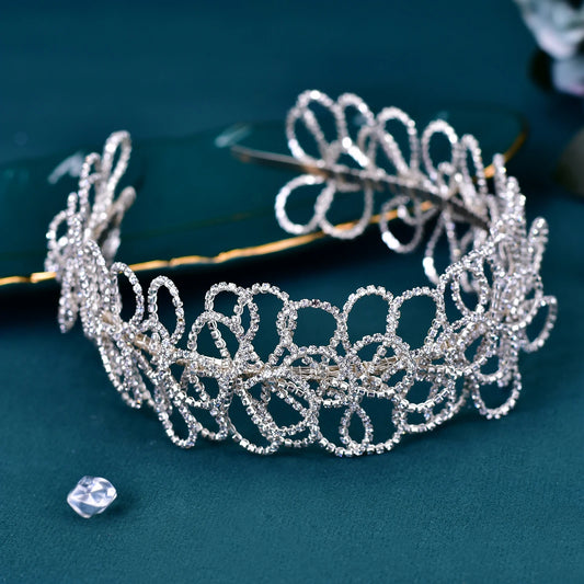 Bridal Rhinestone Hair Hoop Shiny Crystals Hair Band Girls Hair Accessories Bride Headdress Wedding Headwear For Party HP583