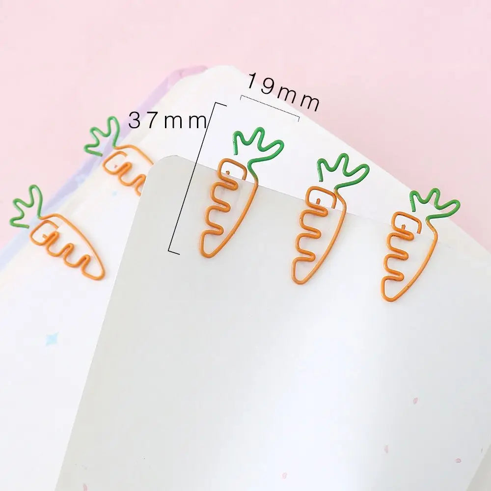 5pcs Carrot Shaped Carrot Paper Clip Binder Clip Memo Clip Carrot Metal Bookmark Reading Assistant Orange Kids Stationery
