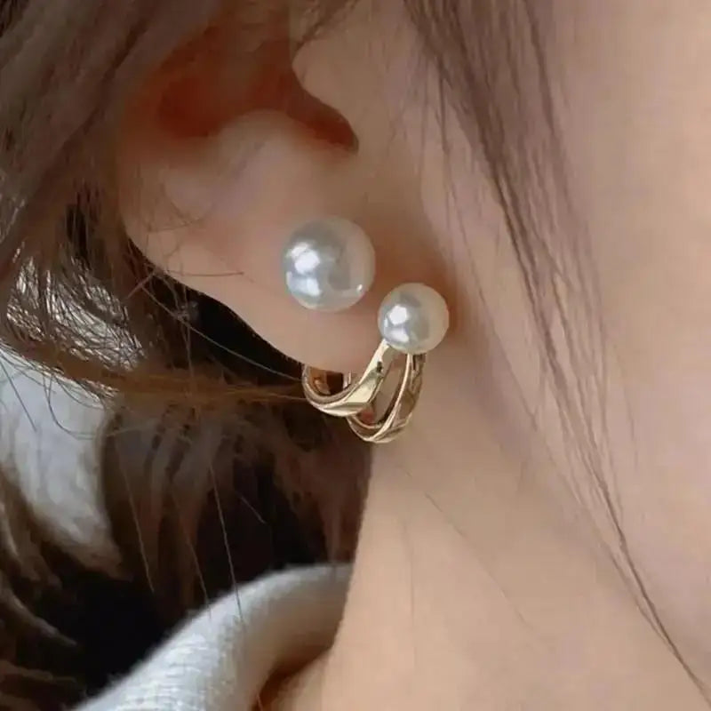 925 Silver Needle Korean Fashion Crystal Heart Earrings For Women Jewelry 2024 Trending Women's Red White Pearl Drop Earrings
