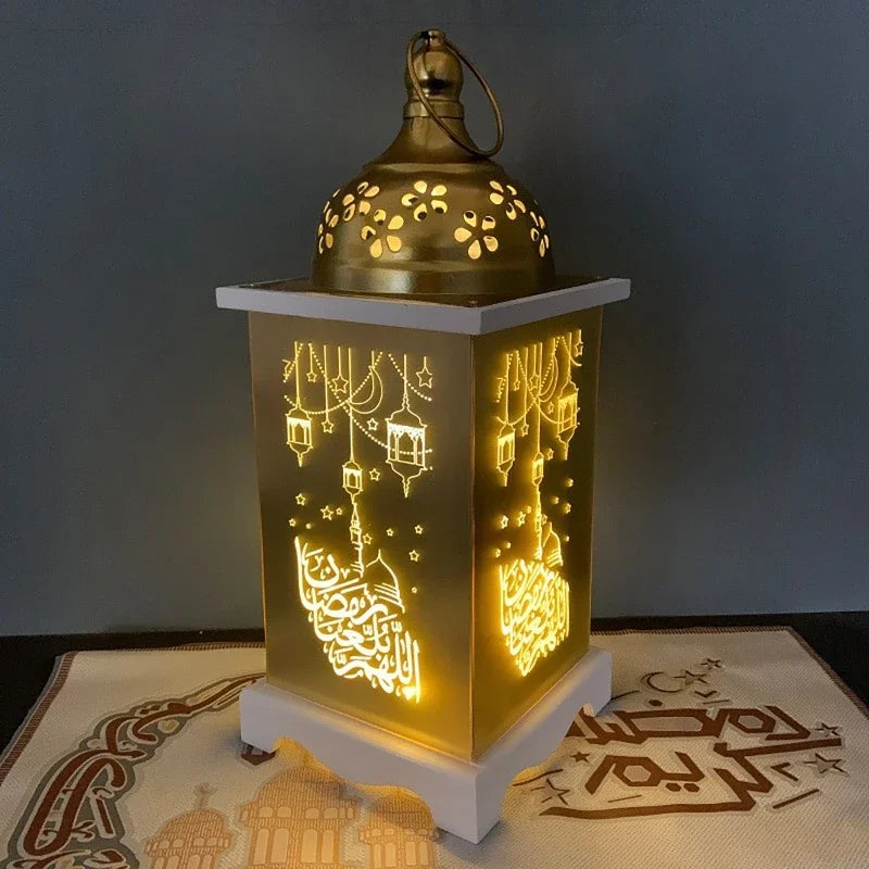 2023 Eid Mubarak Muslim Festival Decor Supplie LED Light Lantern Hanging Ornament Ramadan Kareem Decoration for Home Event Party