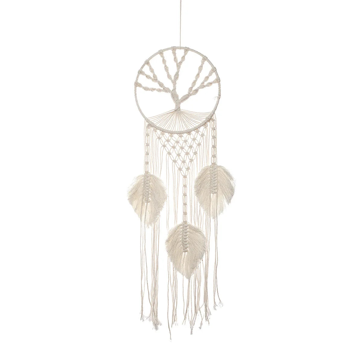 Nordic Macrame Tapestry Life Tree Leaves Dream Catcher Wall Hanging Kids Bedroom Tassel Dreamcatcher Hanging Tapestry Home Room