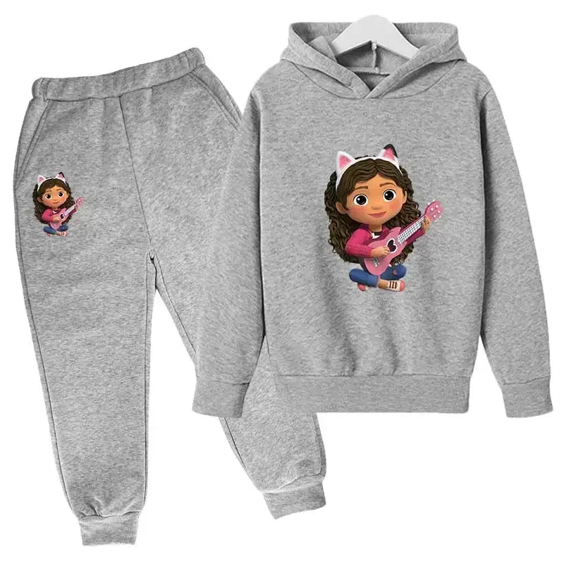 2024 Hoodie Kleinkind Mädchen Gabby Puppenhaus Kleidung Hoodies Hosen 2Pcs Sets Nette Kinder Kostüm Kinder Trainingsanzüge Kinder Gabby Katzen 