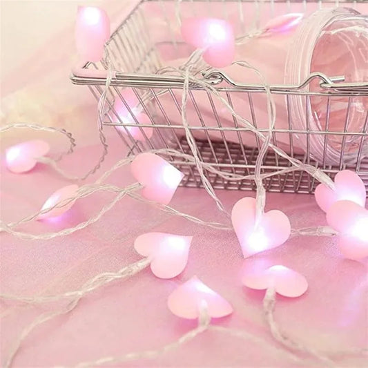 1.5M 3M Heart Shaped Fairy Lights 10/20 LED Pink Blue Love String Lights Valentines Day Home Lighting Garland Wedding Decoration