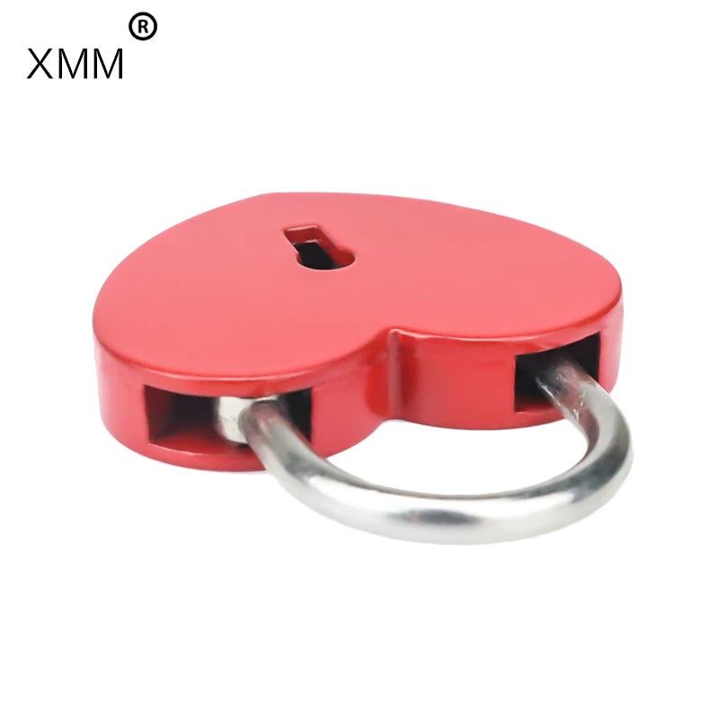 XMM-6034 Happy Cute Heart Shape Padlock Skeleton Key Lock For Wedding Valentine Day Romantic Gift Various Color Custom Logo