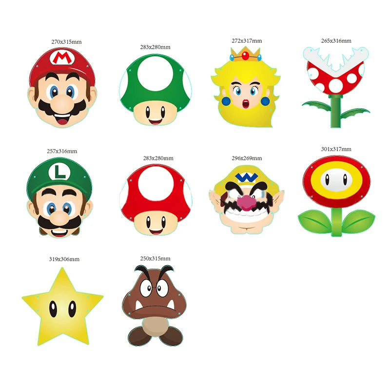 1 Pair Super Mario Bros Door Hanging Anime Party Wall Decorations Door Accessories Theme Party Kids Birthday Supplies Gifts