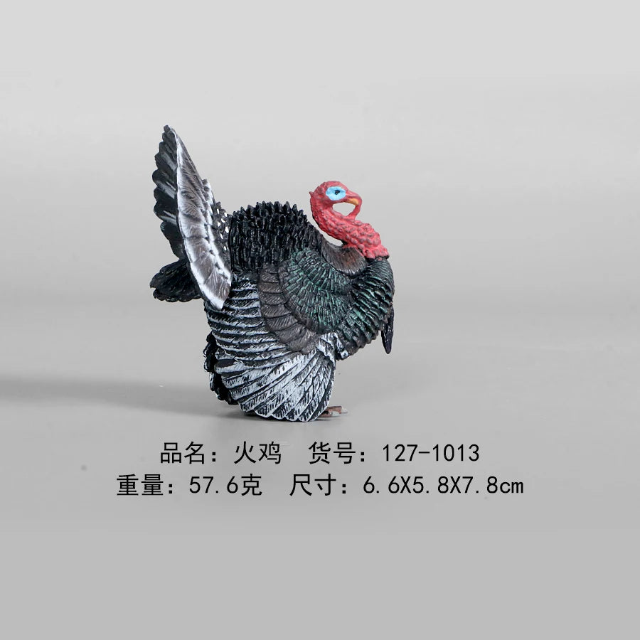 Simulation Animal Models Birds Figurine Parrots Owls Otriches Turkey PVC Plastic Models,Hand Painted Collection Toys For Kids