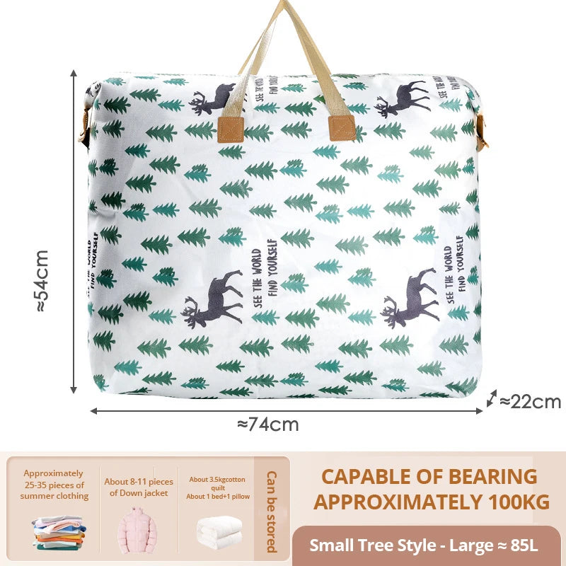 1 Stück Aufbewahrungstasche für Kleidung mit großer Kapazität und verstärktem Griff für Decken und Bettwäsche, faltbar, mit Reißverschluss 