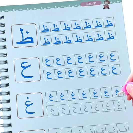 Early Learn Montessori Copybooks With Pen Kids Books Reusable Magical Calligraphy Free Wiping Arabic Alphabet