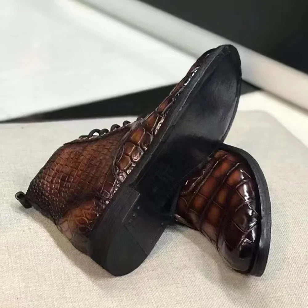 yingshang new arrival men boots male boots men crocodile shoes brush color