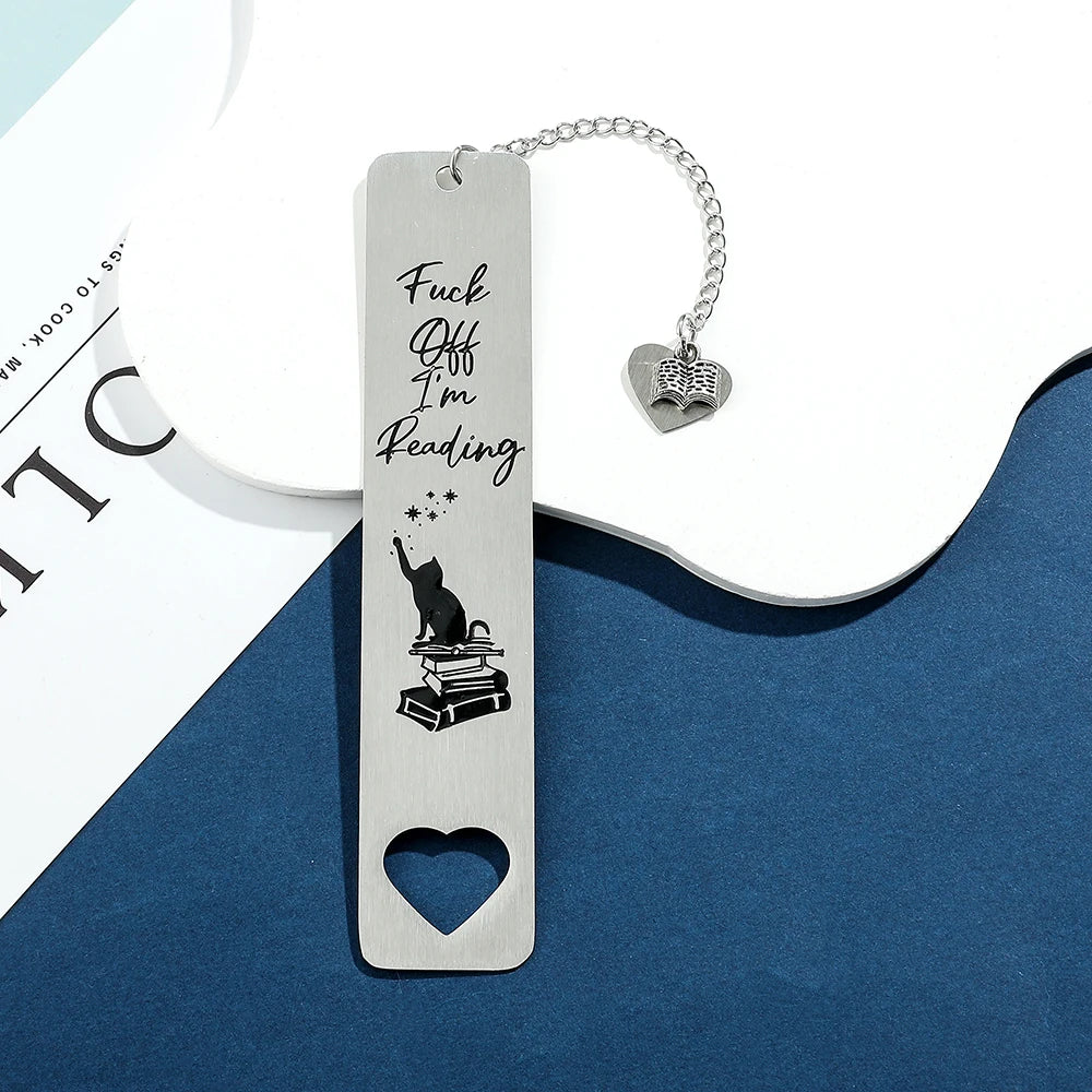 Cute Cat Metal Bookmark,Funny You Pawsed Here Cat Stainless Steel Bookmarks with Tassel, Reading Supplies Gift for Cat Book Love