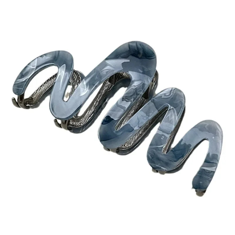 Han Acetate Metal Wave Grip Female Back Head Updo Shark Clip Large Hair Clip High-Grade Sense Hair Clip Headdress