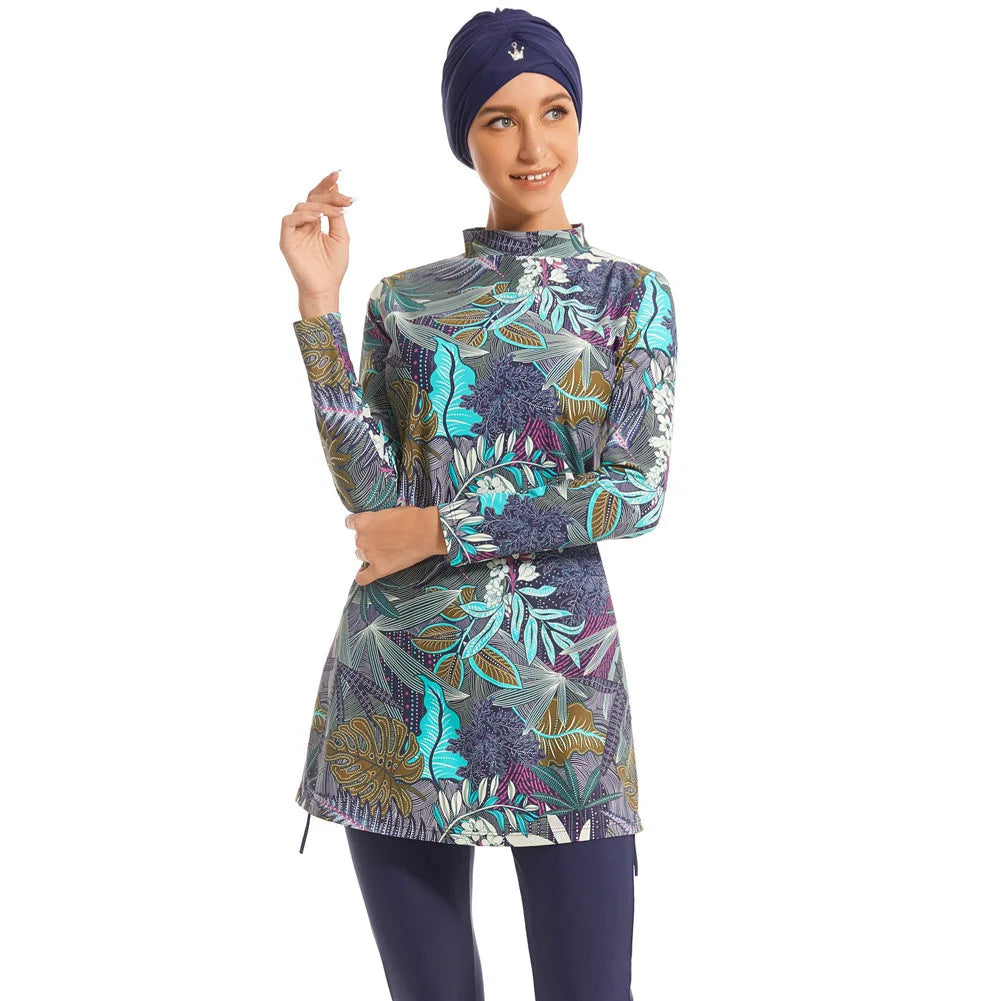 TaoBo 3PCS Women Muslim Swimwear Suit Full Coverage Beach Sun Protection Sports Bathing Suit Swim Surf Islamic Wear Swimsuit