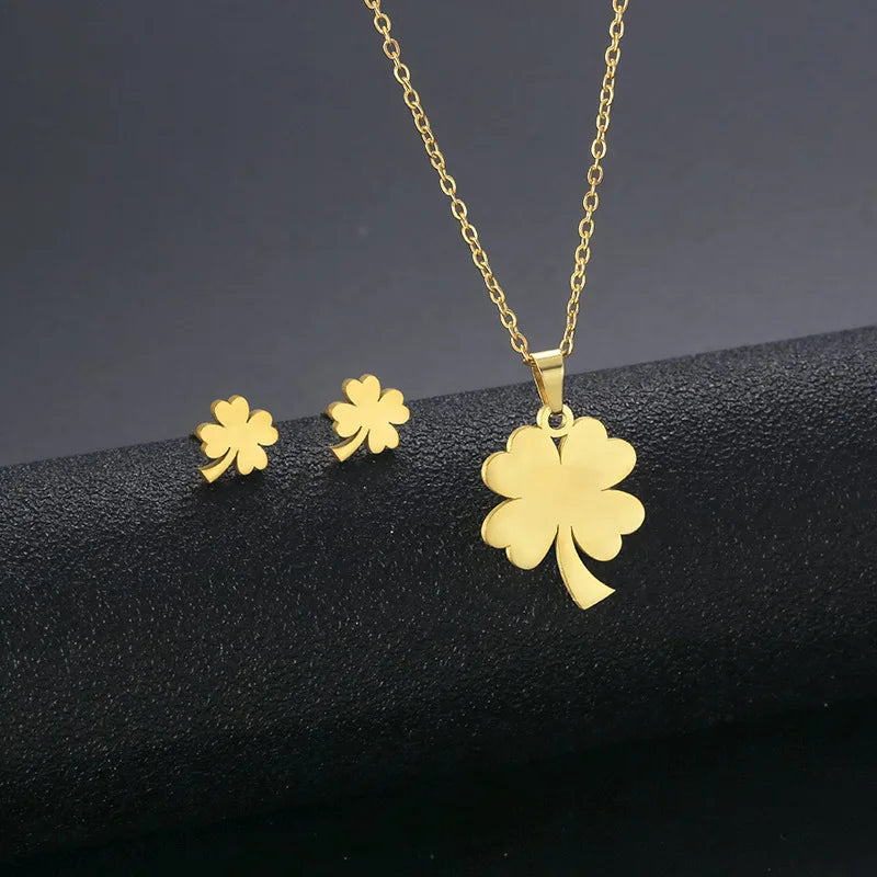 10 PiecesHip Hop Personalized Accessories Stainless Steel Necklace Fashion Jewelry Set for Women Smooth Geometric Design