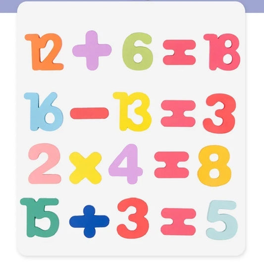 Colorful Alphabet Number Wooden Puzzles Kids Intelligent Matching Game Preschool Children Early Educational Toys