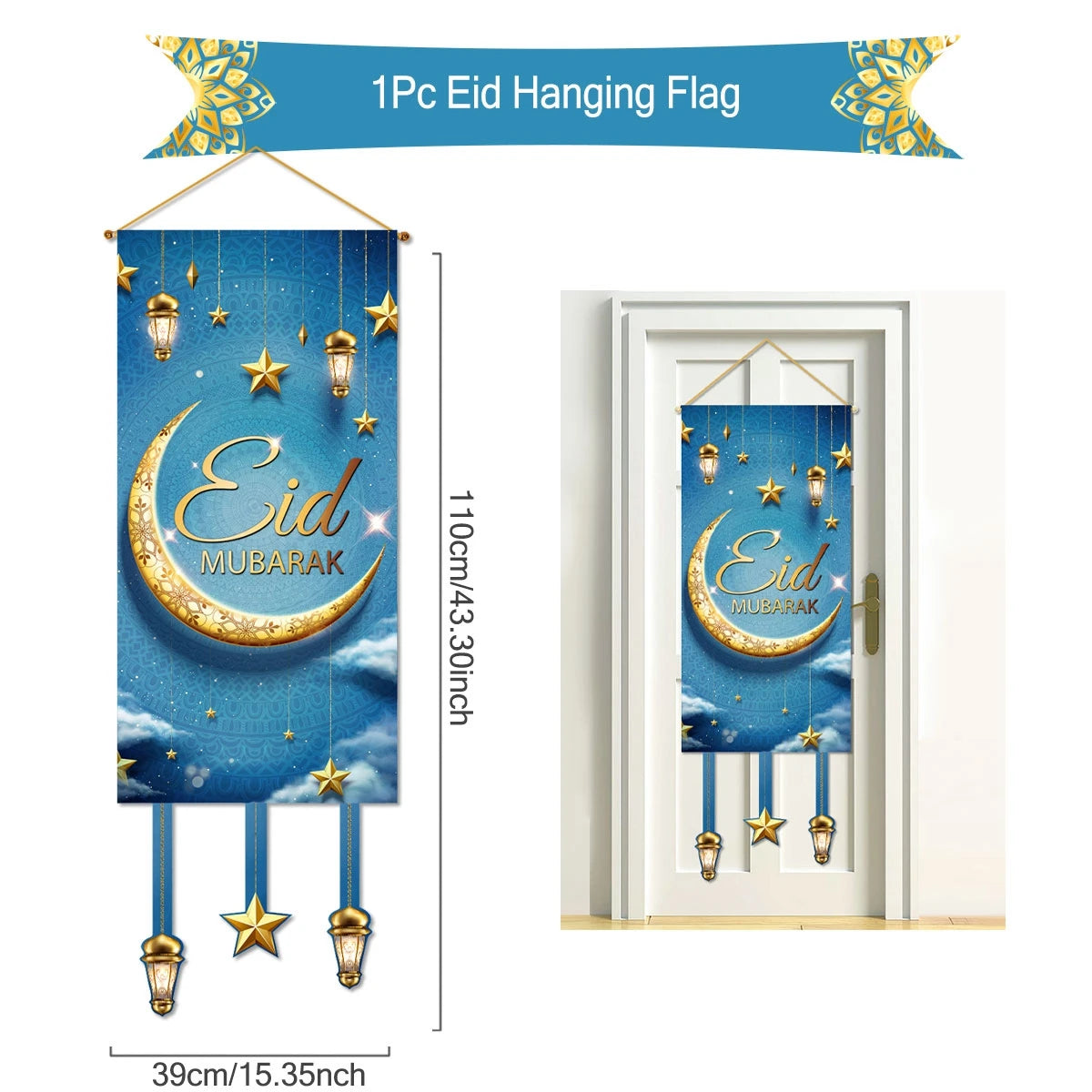 Ramadan Hanging Flag Ramadan Kareem Decoration For Home 2025 Aid EID Mubarak Muslim Islamic Festival Eid Al-fitr Party Supplies