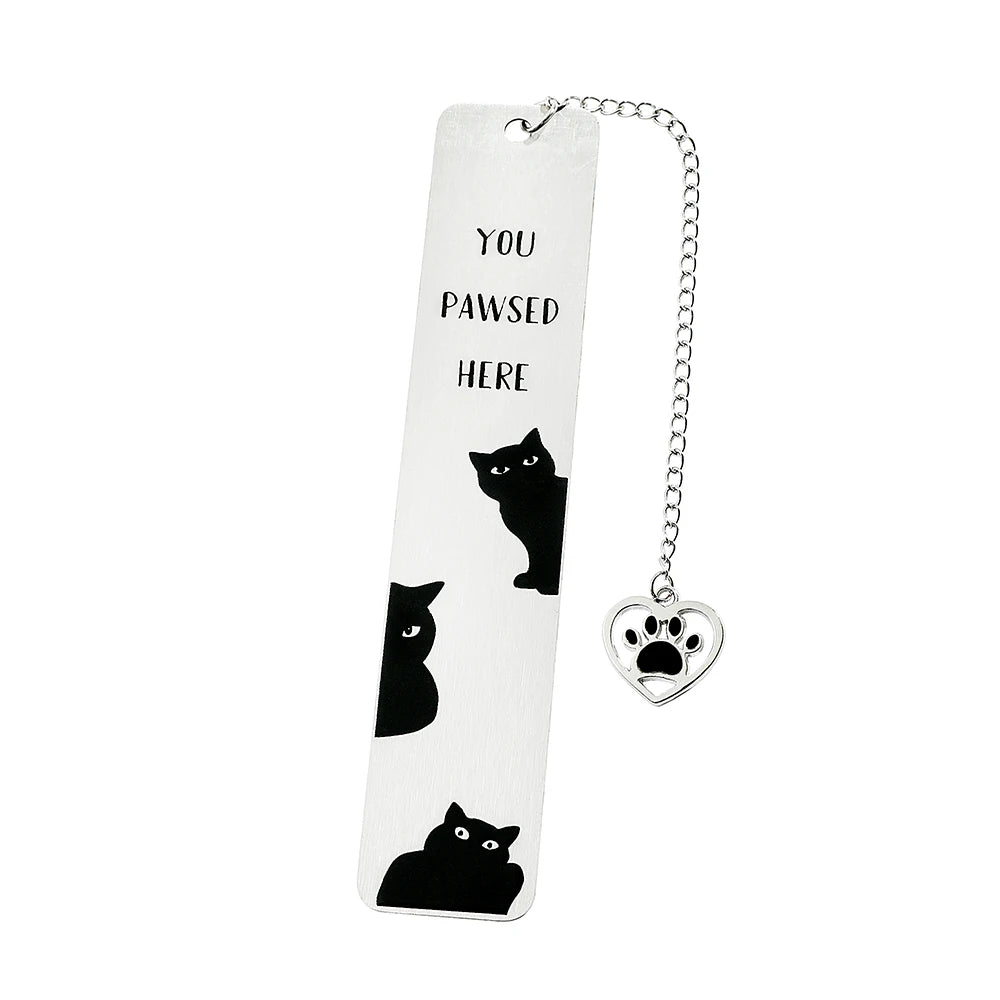 Cute Cat Bookmarks Metal Black Bookmarks Reading Marks Book Lovers Collections School Supplies Gifts for Friends and Teachers