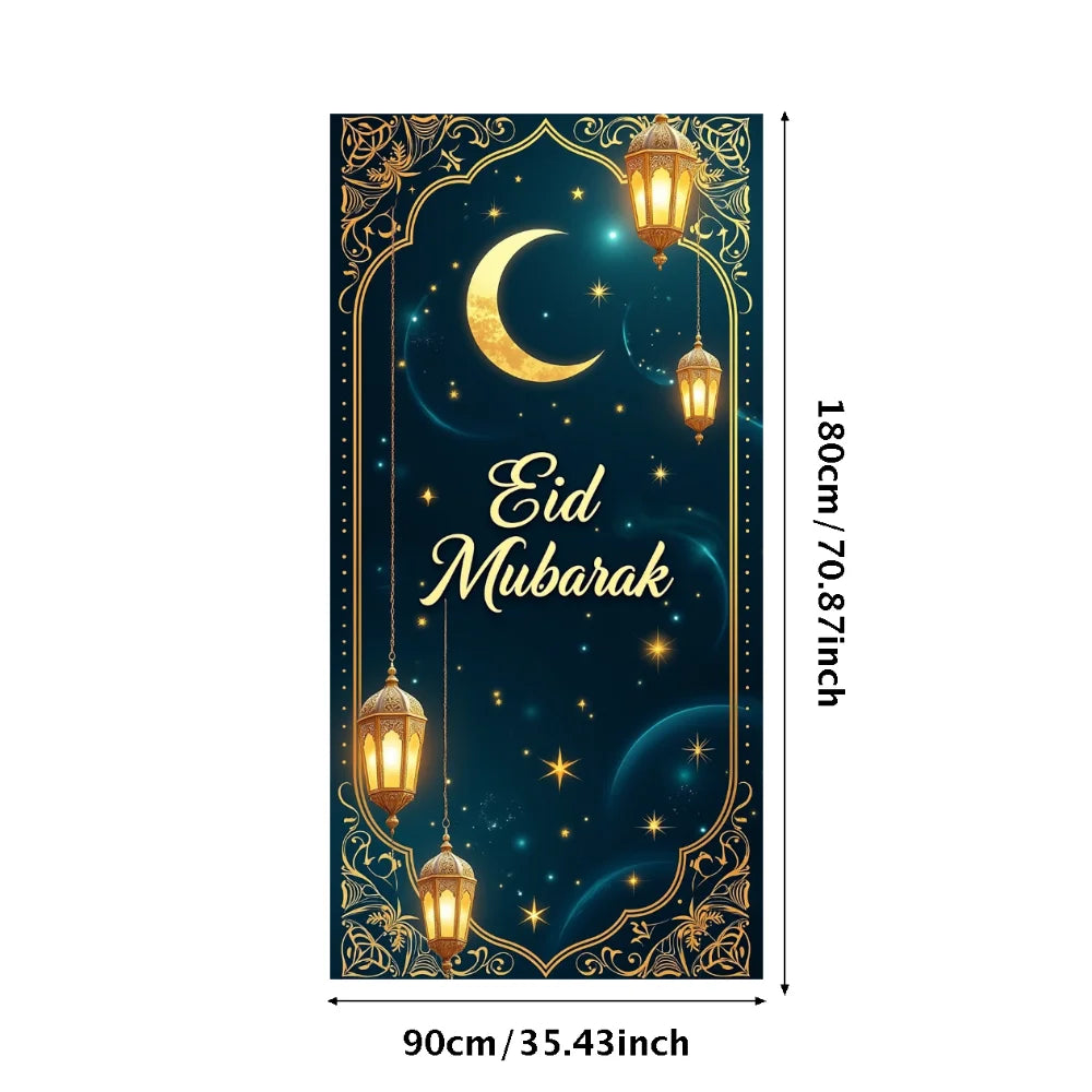 Eid Mubarak Banner Backdrop Background Ramadan Festival Decor Party Supplies Photography Props Decorations Islamic Celebration