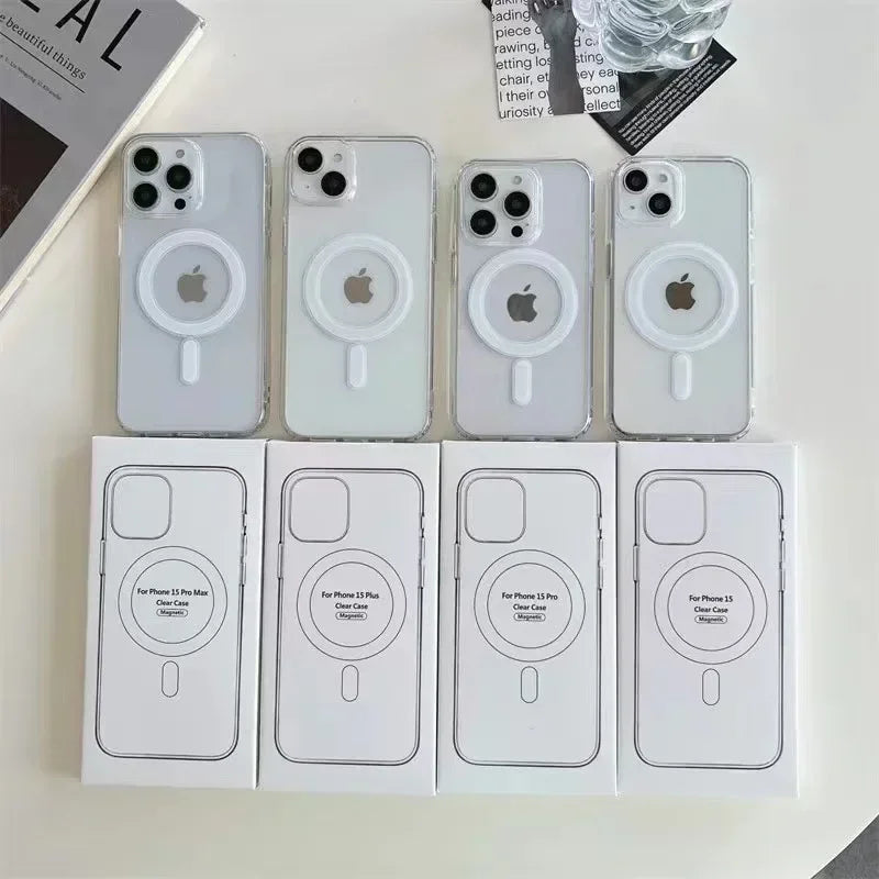 Vanuoxin Original Clear für Magsafe Magnetische kabellose Ladeanimation-Telefonhülle für iPhone 15 14 13 12 11 Pro Max-Abdeckungshülle 