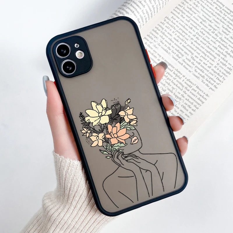 Fashion Flower Phone Case For Samsung Galaxy S25 S24 S23 S22 Ultra S21 FE Plus A15 A35 A55 A34 A54 A33 A53 A52S Clear Back Cover