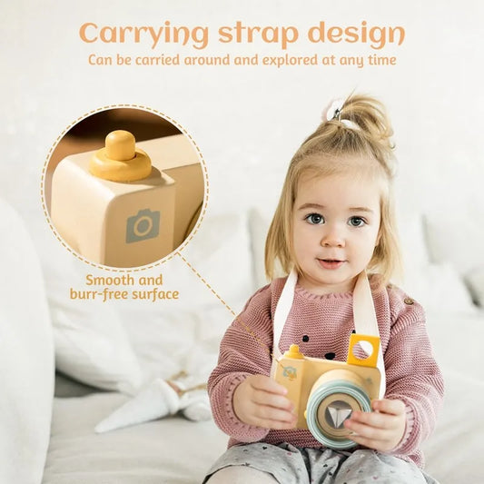 Wooden Fashion Camera Baby Toys Pendant Baby Block Montessori Toys for Children Wooden DIY Presents Nursing Gift Outdoor Toys