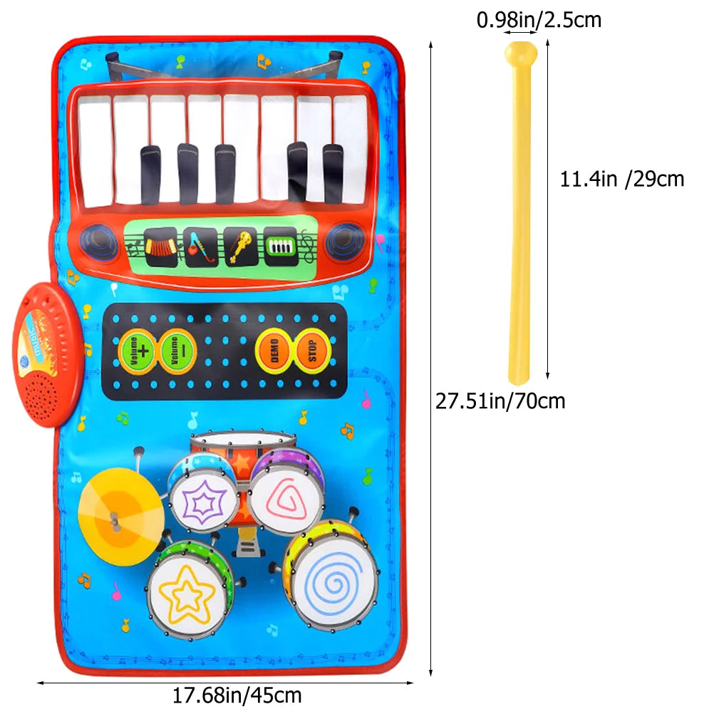 2-in-1 Kinder Musical Teppich Matte Spiel Decke Kinder Teppiche Boden Klavier Tastatur Spielen Vorschule
