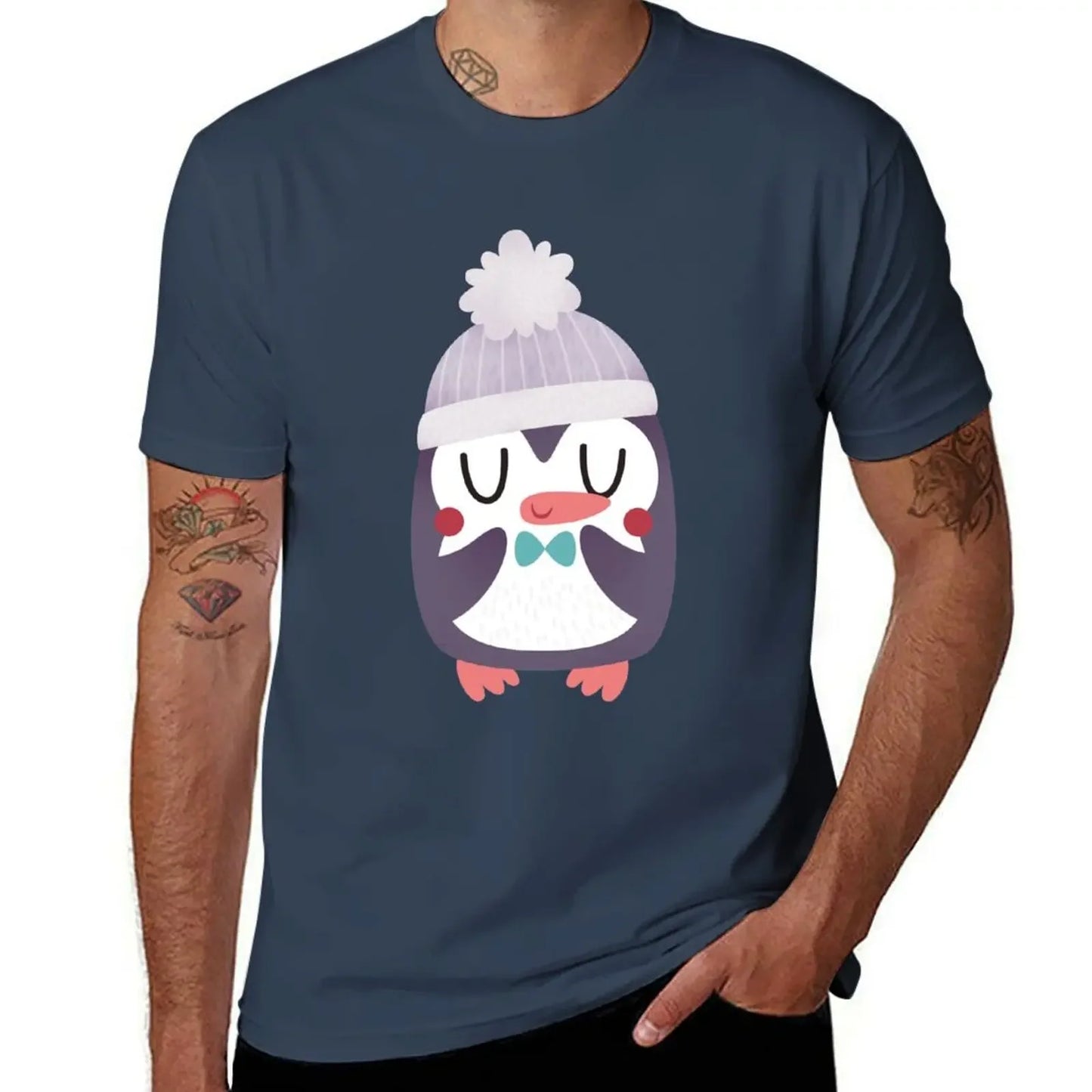 Cute Cozy Penguin T-Shirt cotton graphic tees Aesthetic clothing T-shirt mon