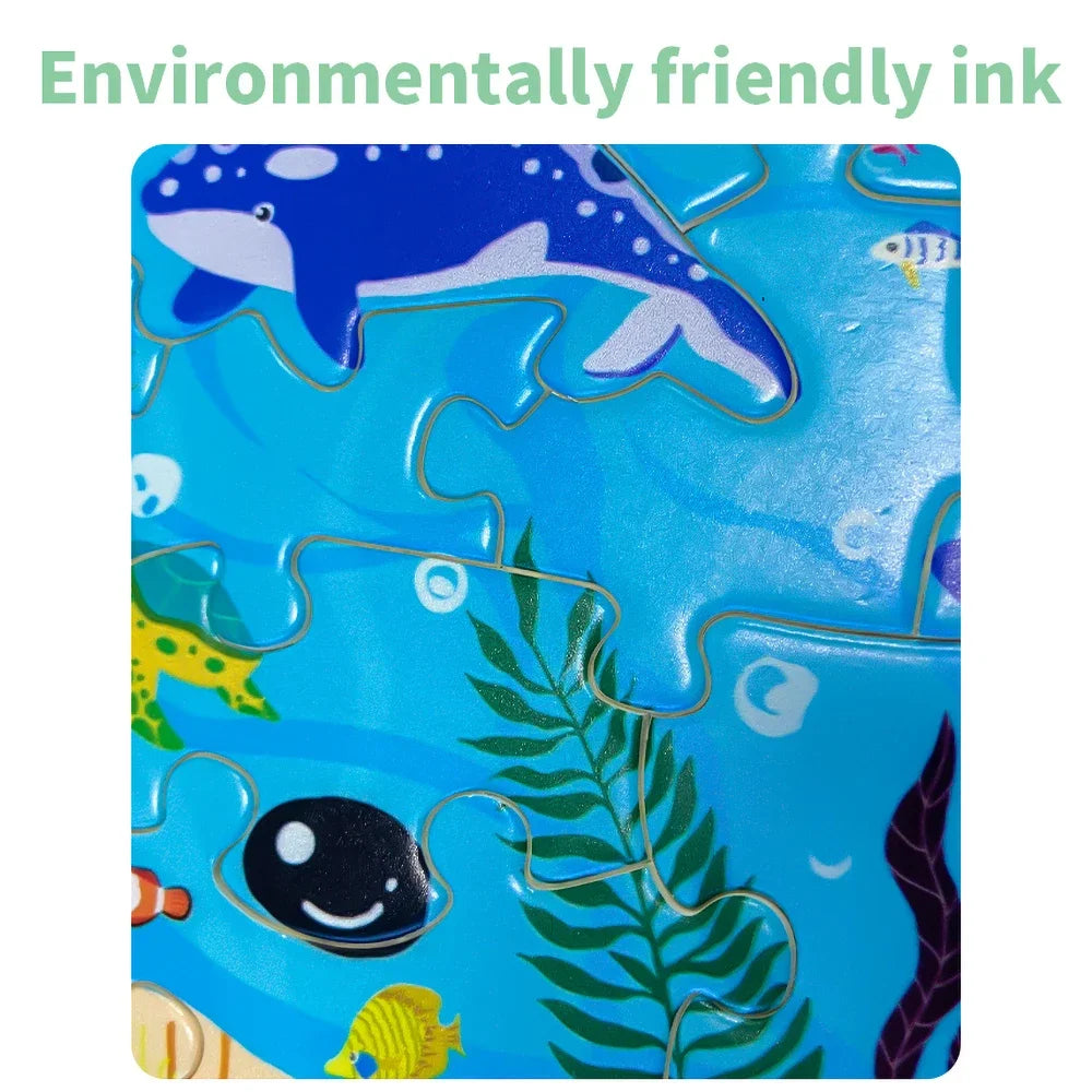 Sea Animal Lion Jigsaw Puzzle Dinosaur Jigso Puzle Whale Penguin Triceratops Panda Elephant Puzzel Kids 4years Old Toy Age 3-5 6