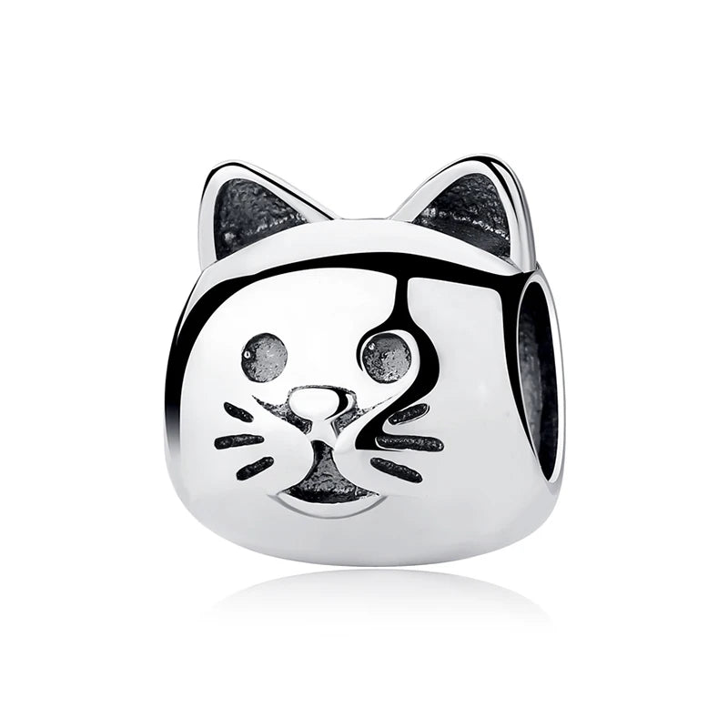 Original Silver Plated Charms For Women Love Pet Dog Cat Paw Print Pendant Beads Fit Pan Bracelets Necklaces DIY Luxury Jewelry