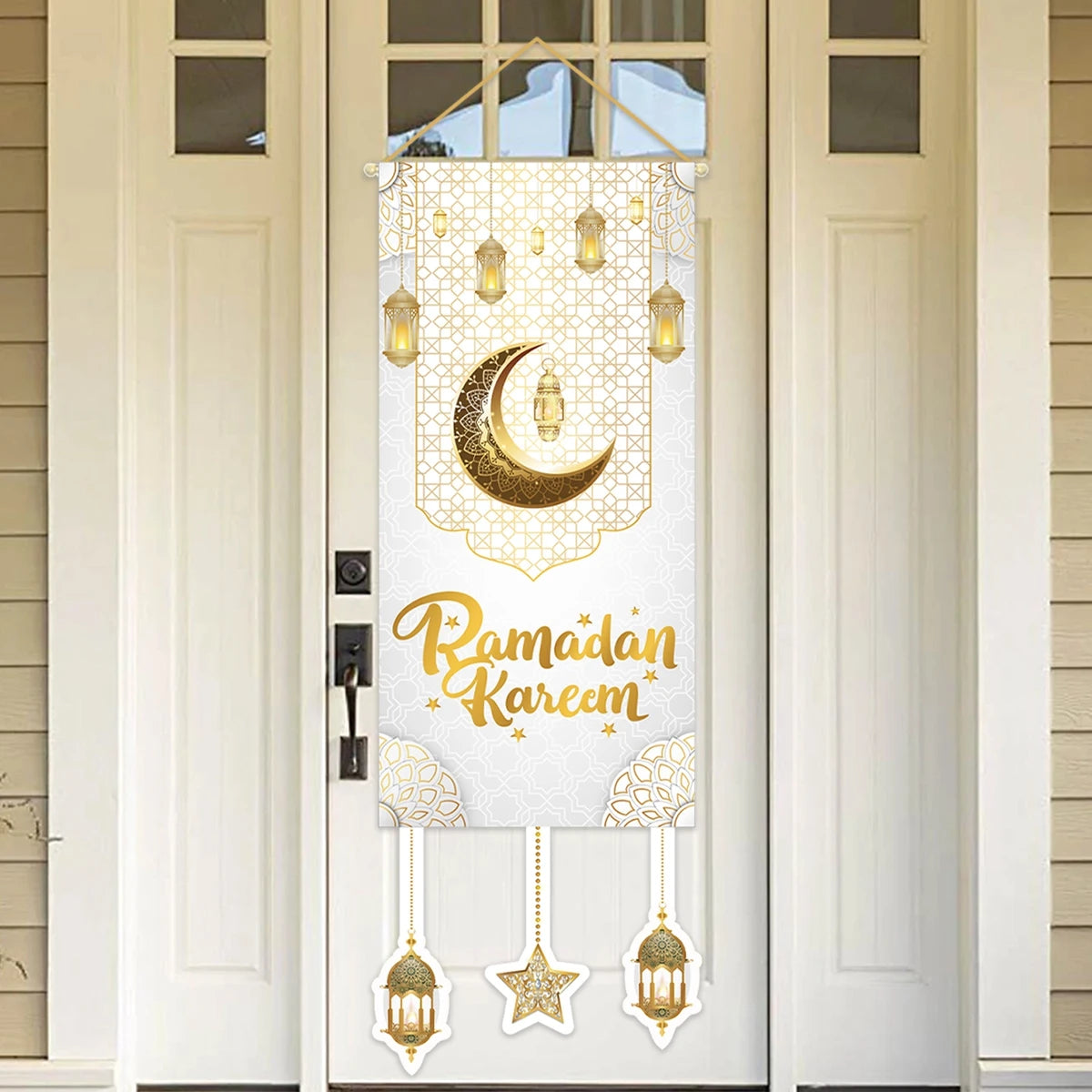 Ramadan Hanging Flag Ramadan Kareem Decoration For Home 2025 Aid EID Mubarak Muslim Islamic Festival Eid Al-fitr Party Supplies