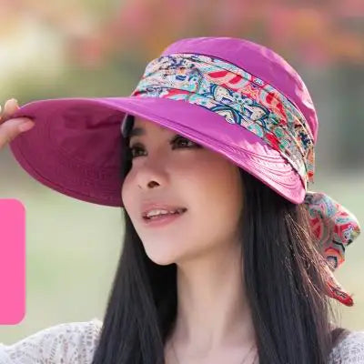 New Brand Women's Sunbonnet Sun Hat Summer  Folding Sunscreen Anti-uv Large Beach Cap Summer Hat Fashion Sunhat Women Hat