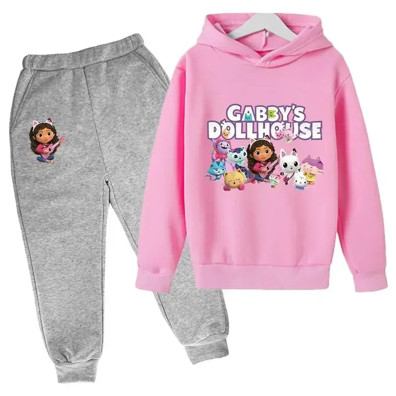 2024 Hoodie Kleinkind Mädchen Gabby Puppenhaus Kleidung Hoodies Hosen 2Pcs Sets Nette Kinder Kostüm Kinder Trainingsanzüge Kinder Gabby Katzen 