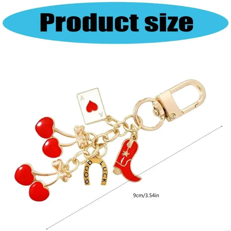 E0BE Unique Cherry Keychain Bag Charm Keyrings Accessory For Handbags And Wallets