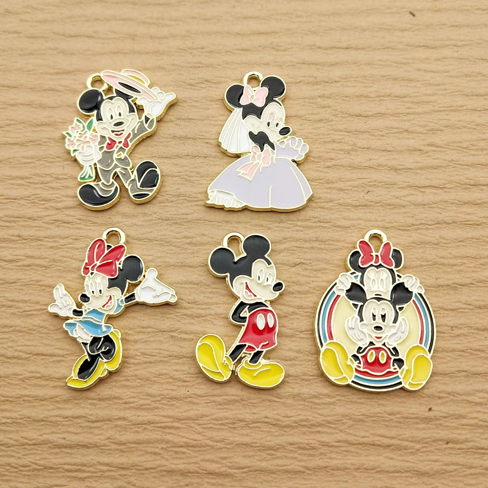 10pcs Anime Cartoon Charm for Jewelry Making Enamel Necklace Pendant Bracelet Accessories Diy Supplies Alloy Metal Gold Plated