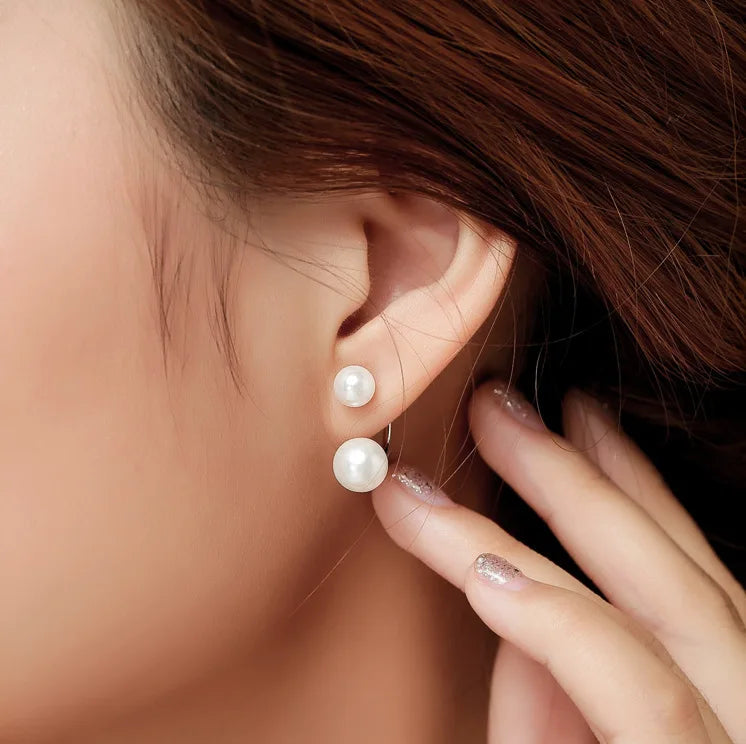 Elegant Shell Pearl Earrings for Women Silver 925 Jewelry Korean Style Fashionable Ear Studs Dating Sweet Girl gift