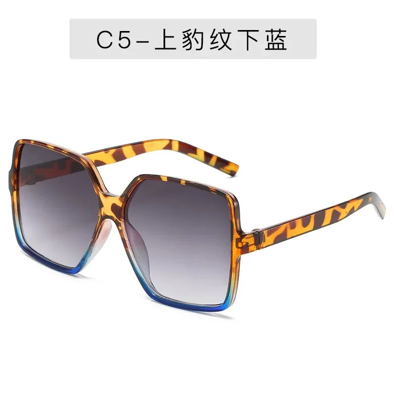 2025 Fashion Women Oversize Sunglasses Gradient Plastic Brand Designer Female Sun Glasses