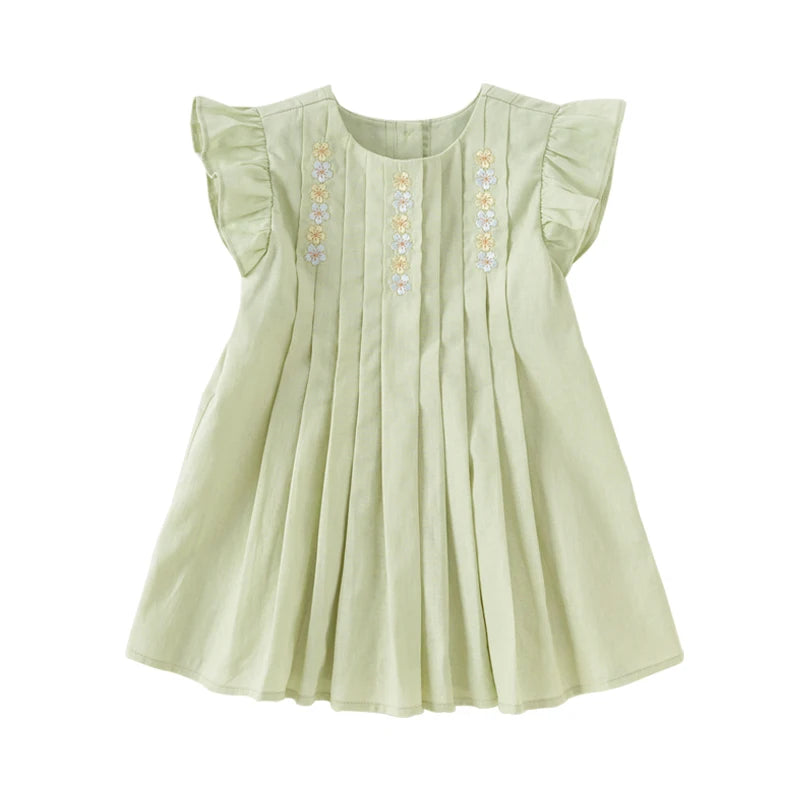 Dave Bella Baby Girls Summer Dresses Solid Sleeveless Dress for Girls 2-9Y