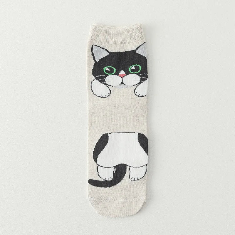 25 Patterns Korea Japan Fashion Funny Cartoon Lovely Cats Happy Socks Women Girls Casual Streetwear Cute Dress Sox Spring Summer