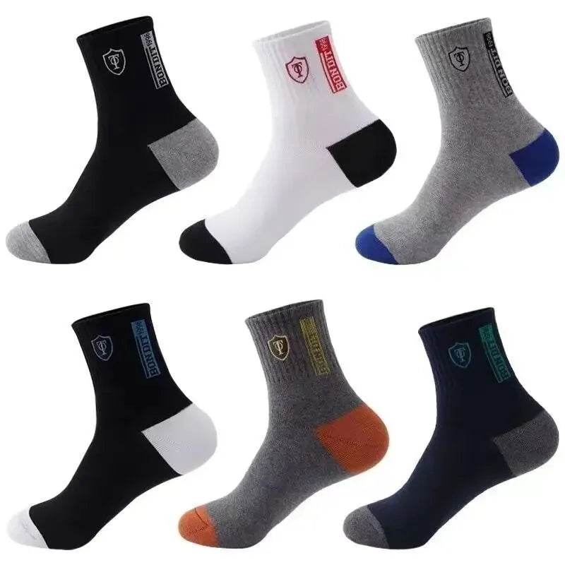 5 Paar atmungsaktive Baumwoll-Sportstrümpfe für Herren aus Bambusfaser, Herbst- und Wintersocken für Herren, Schweißabsorption, Deodorant, Business-Socken 