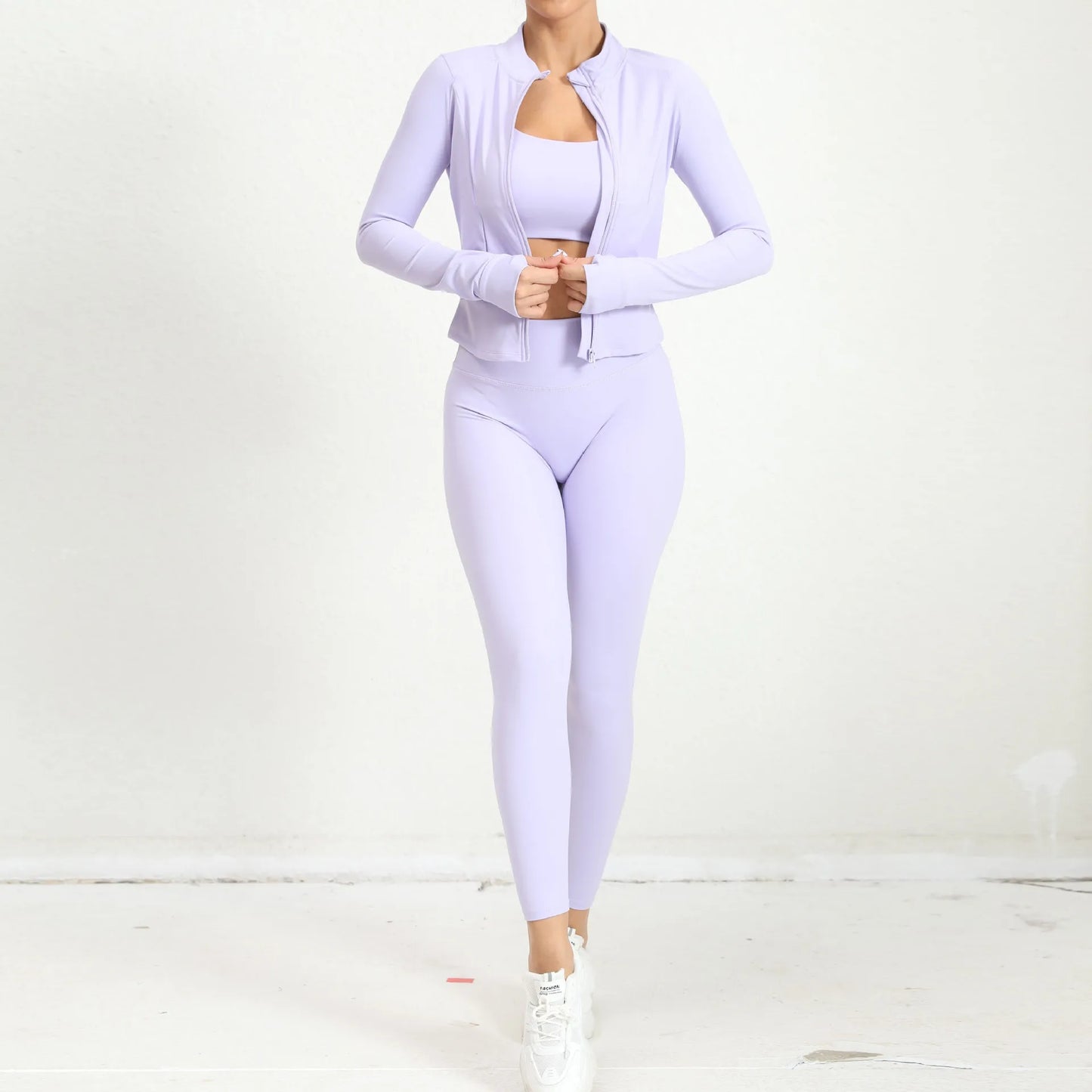 New Yoga Set 3PCS Gym Clothes Workout Sportswear Suits For Women Jacket Fitness Set Tracksuits Sports Bra Running Gym Leggings