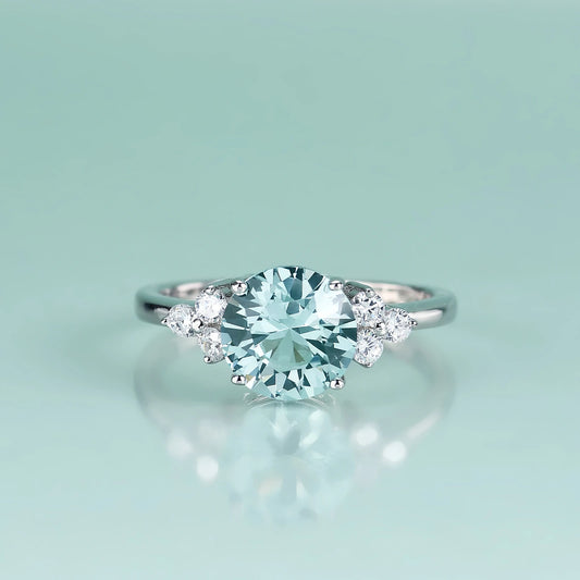 Gem's Beauty 925 Sterling Silver 2.57CT Lab Green Spinel Rings For Women Zircon Decorate Fine Jewelry Rings Anniversary Gift